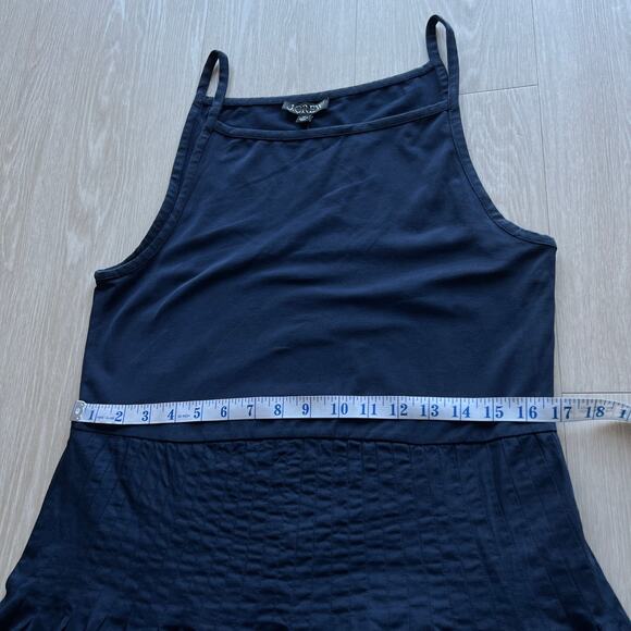 J Crew Pintuck Mixy Dress Size XL Navy Midi Sleeveless - Picture 6 of 11